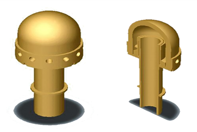 Jacketed bell-shaped wind cap